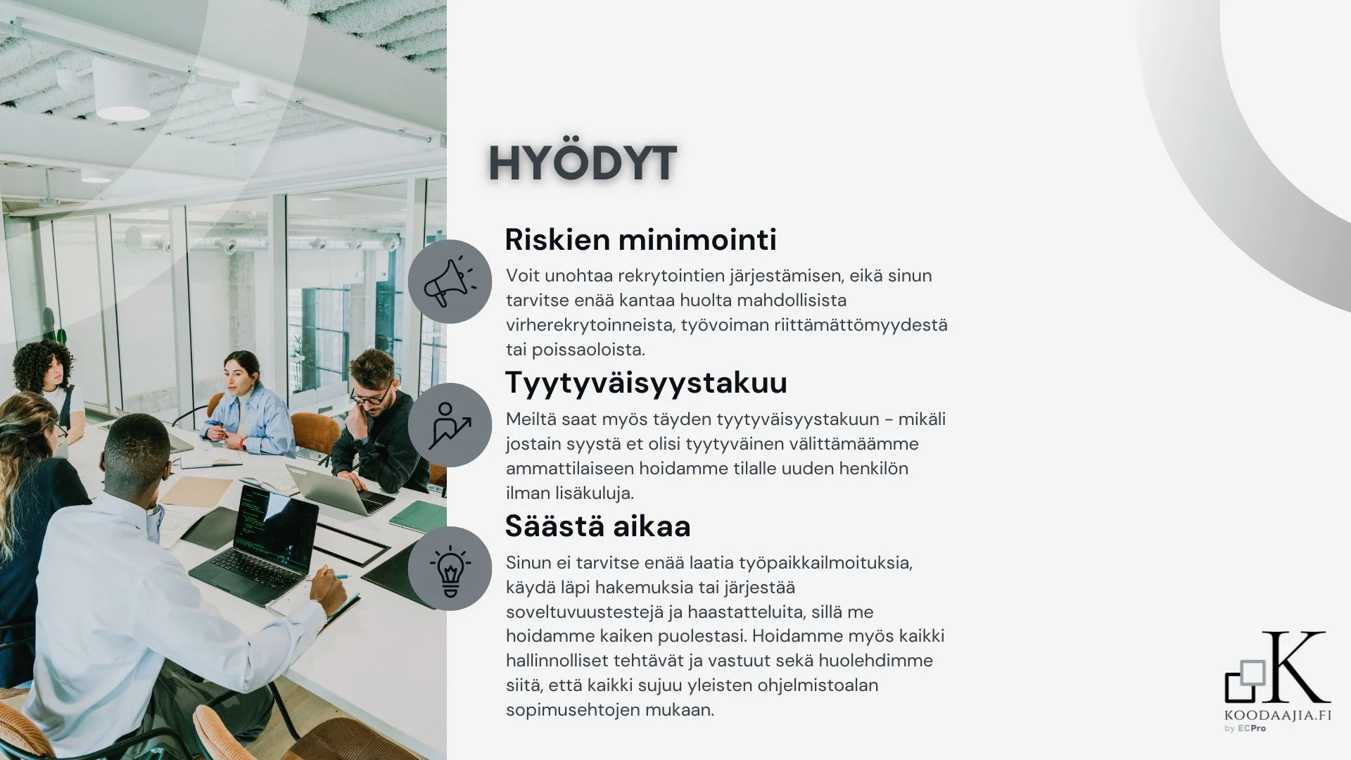 Vuokraa ohjelmistokehittäjä - Palvelumme hyödyt osa 3